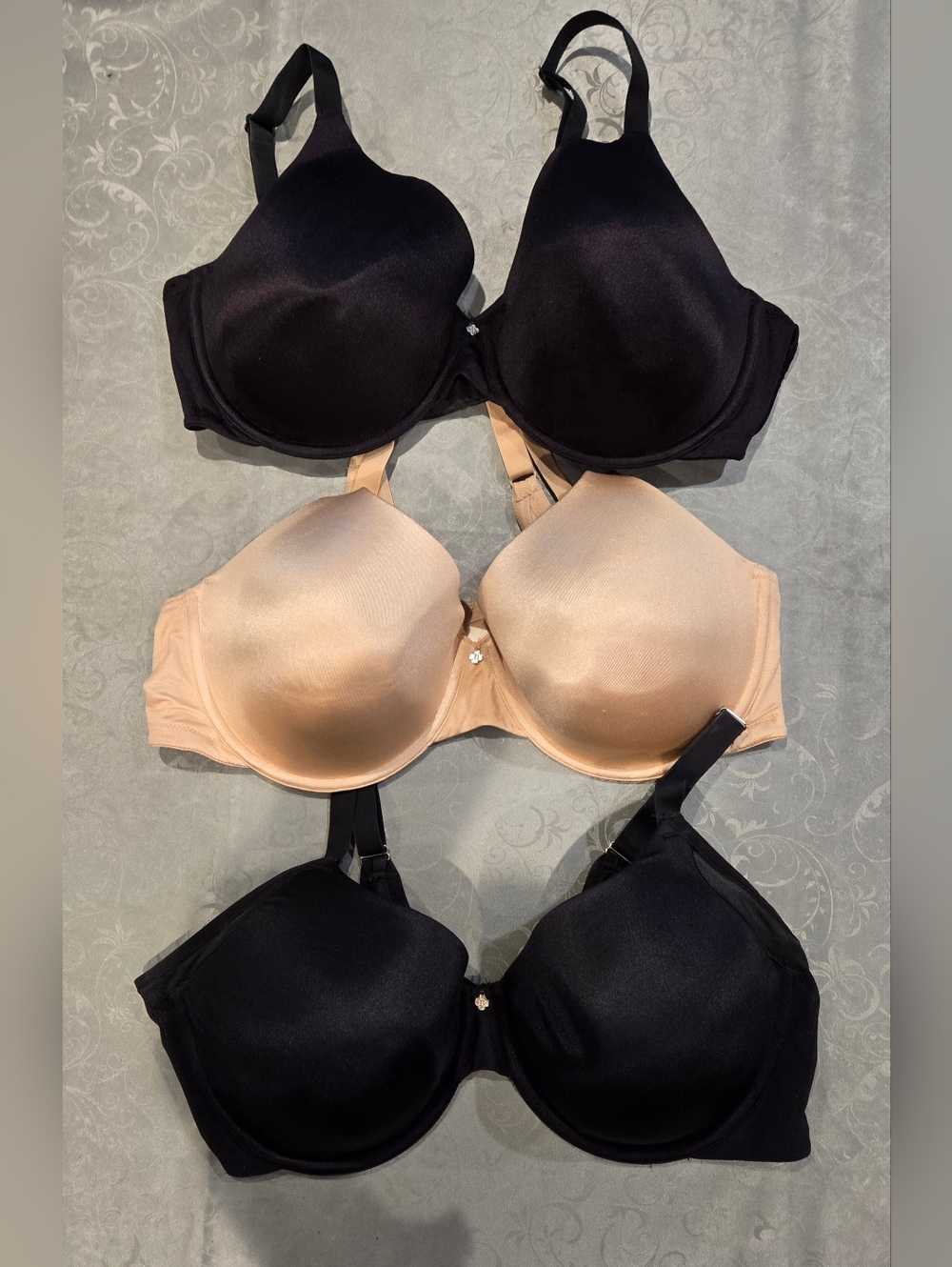 Breezies Smooth T-Shirt Bras in Black & Nude - Set of 3